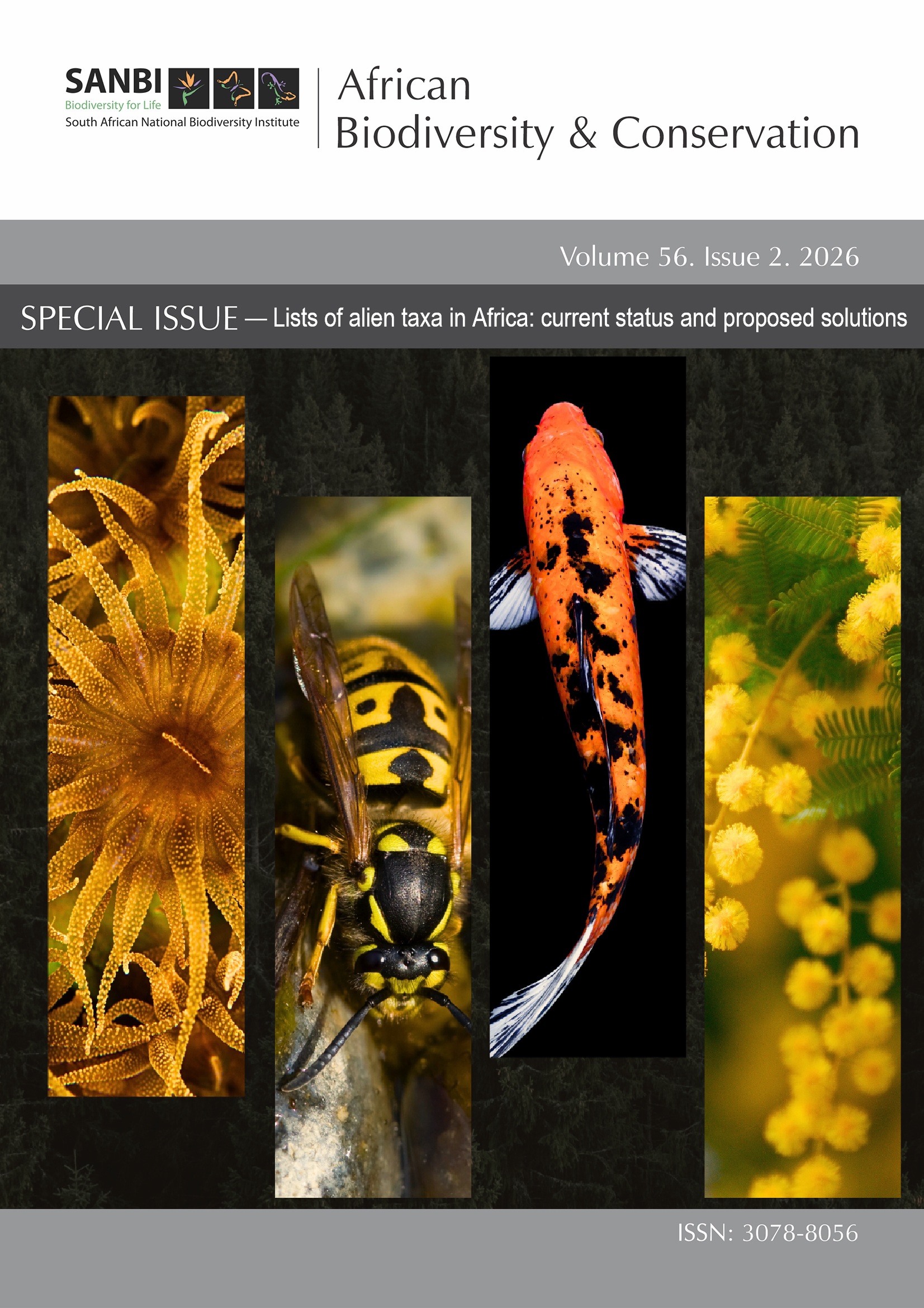 Cover page of ABC special issue 'Lists of alien taxa in Africa: current status and proposed solutions'